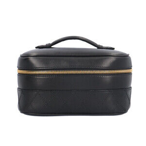 CHANEL Black Leather Vanity Bag